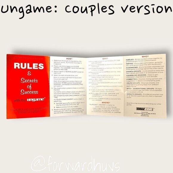 Vintage | The Ungame | Couples Version | Pocket Size - Picture 6 of 9